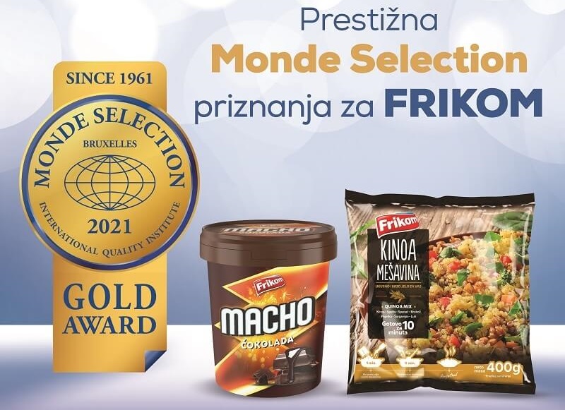 Dve zlatne medalje za Frikom – Prestižna Monde Selection priznanja za vrhunski kvalitet proizvoda